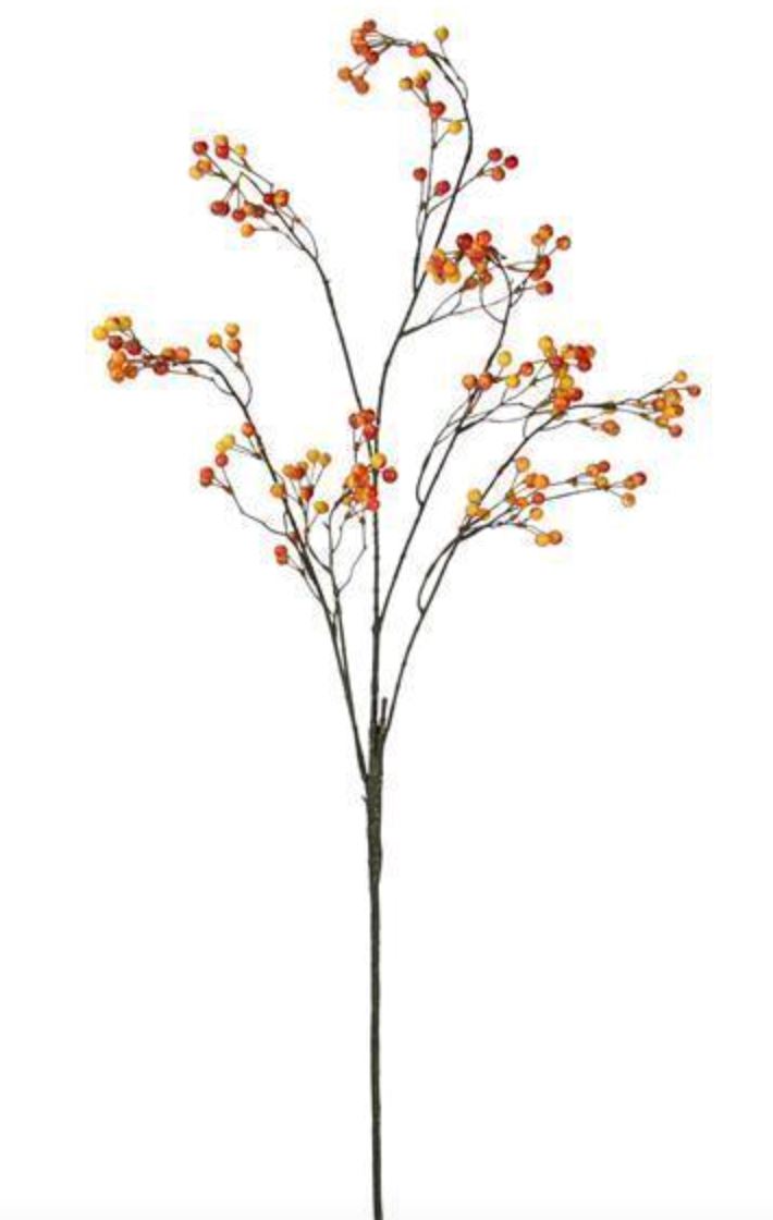 55" Berry Branch Red/Orange Spray Faux Florals A & B Floral