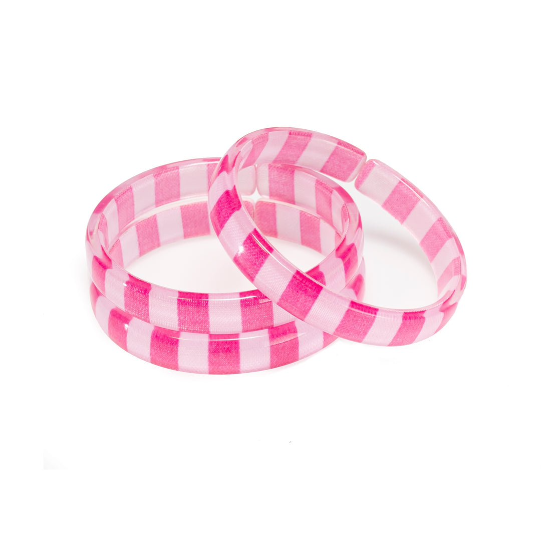 Pink Stripes Bangles Set of 3