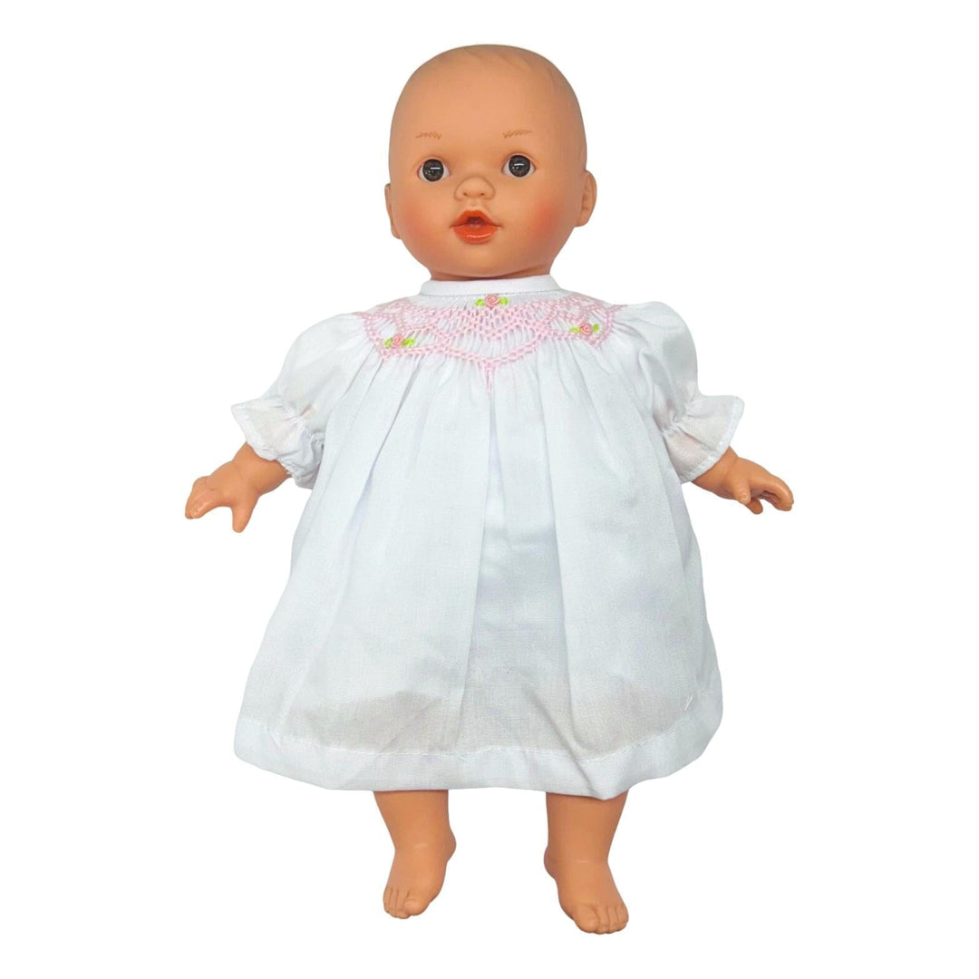 Baby Doll 10" - White Dress Doll Rosalina Audrey - Brown Eyes