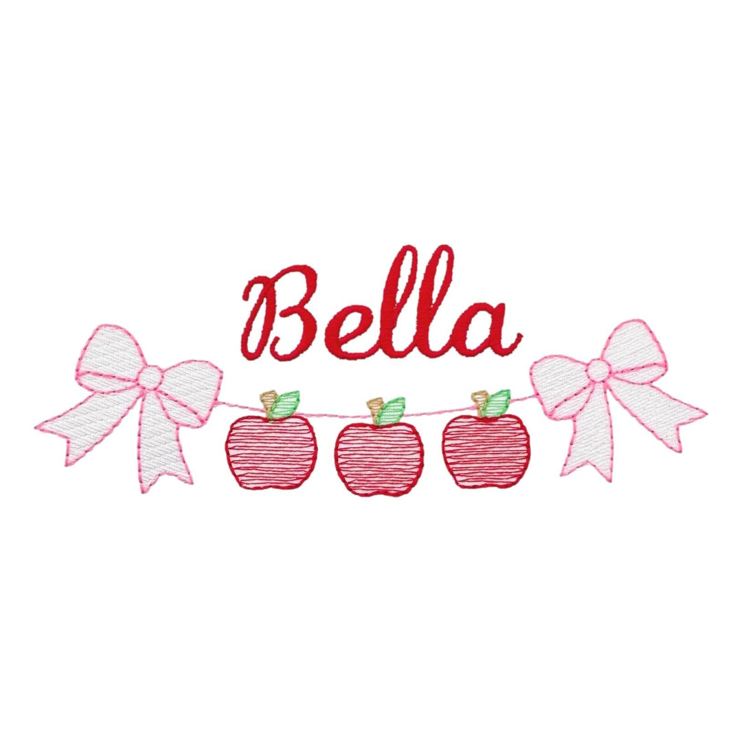 Back To School Embroidery Holiday Embroidery The Horseshoe Crab Apple Bow Bunting