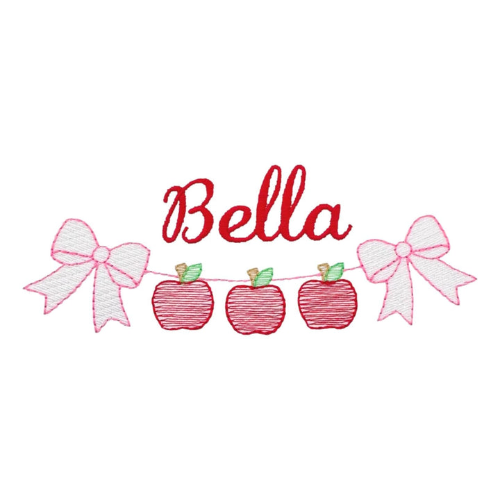 Back To School Embroidery Holiday Embroidery The Horseshoe Crab Apple Bow Bunting
