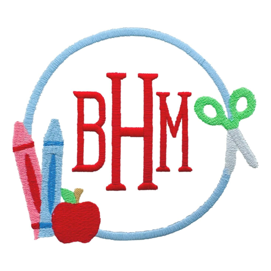 Back To School Embroidery Holiday Embroidery The Horseshoe Crab School Crayon Frame