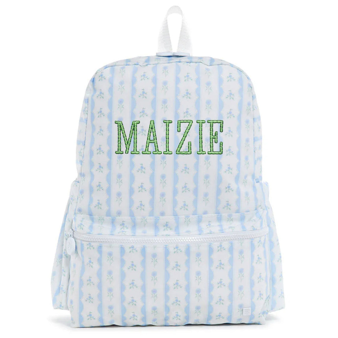 Backpacker Backpack Child Backpack TRVL Design Ribbon Floral Blue