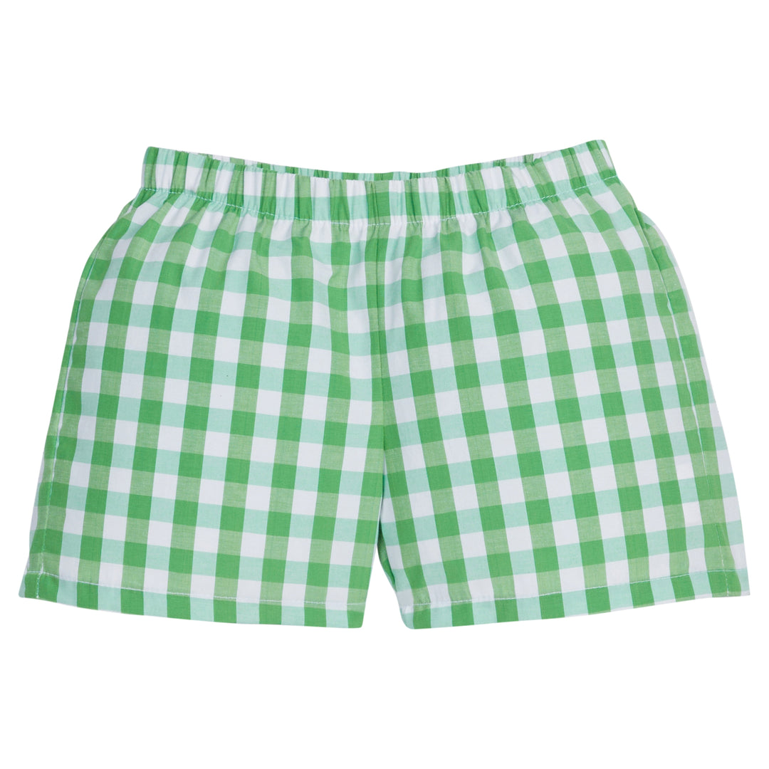 Basic Short - Green Hills Check Boy Shorts Little English