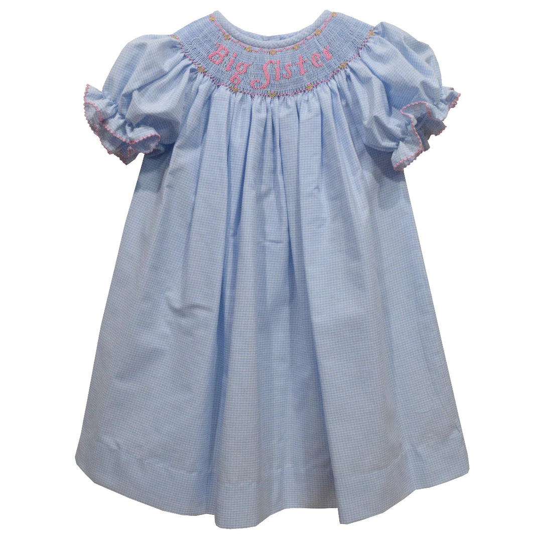 Big Sister Blue Smocked Dress Girl Dress Vive La Fete