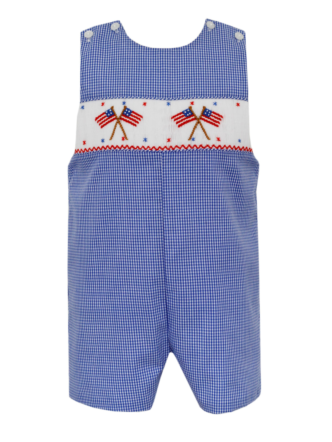 Blue American Flag Smocked Jon Jon Boy Jon Jon Anavini