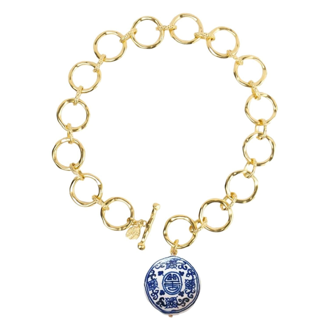 Blue and White Sage Toggle Necklace Necklace Susan Shaw