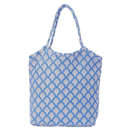 Bucket Bag - Fifer Blue Beach Bag Rock Flower Paper 