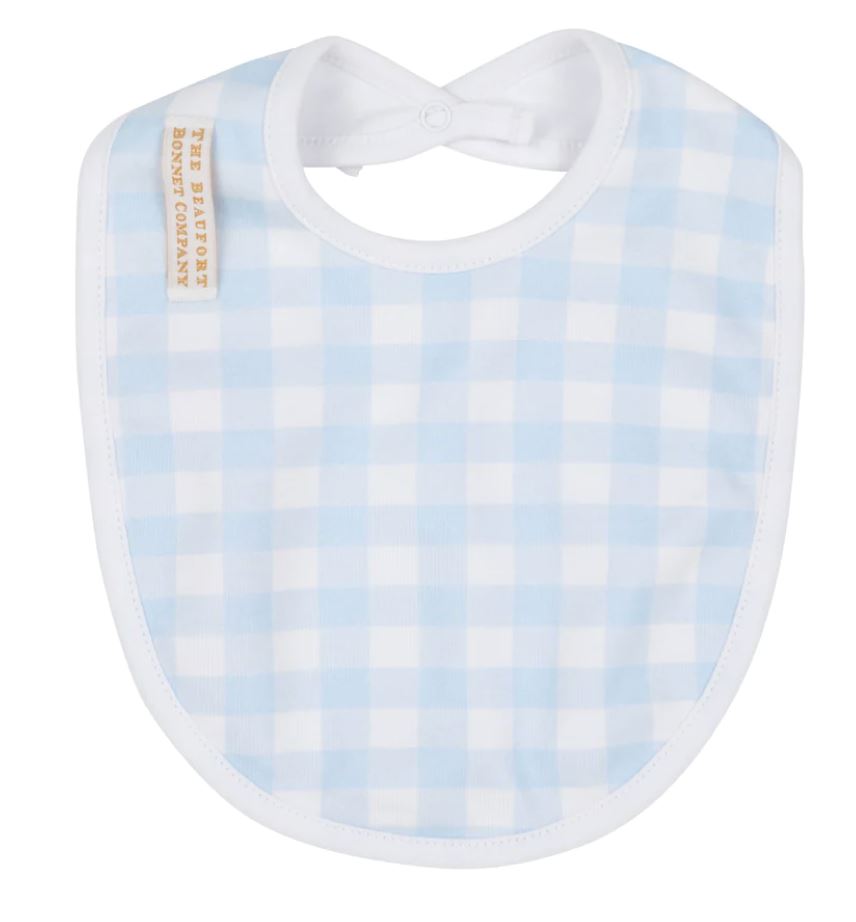 Burp Me Bib - Buckhead Blue Gingham Bib Beaufort Bonnet