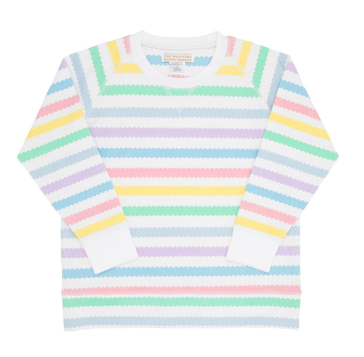 Cassidy Comfy Crewneck - Wellington Wiggle Stripe Girl Sweater Beaufort Bonnet 