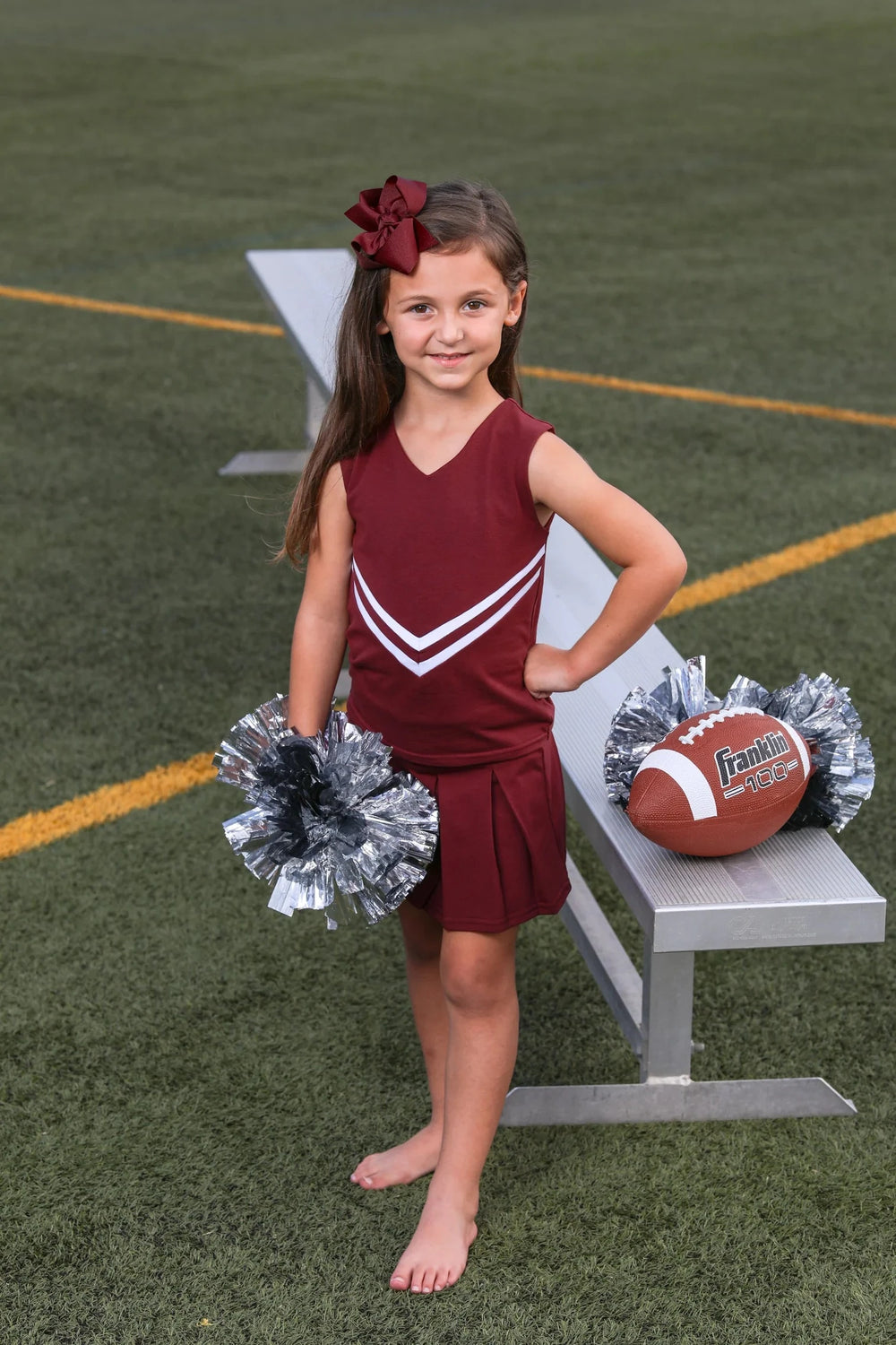 Cheer Uniform Set - Maroon Girl Short Set Trotter Street Kids