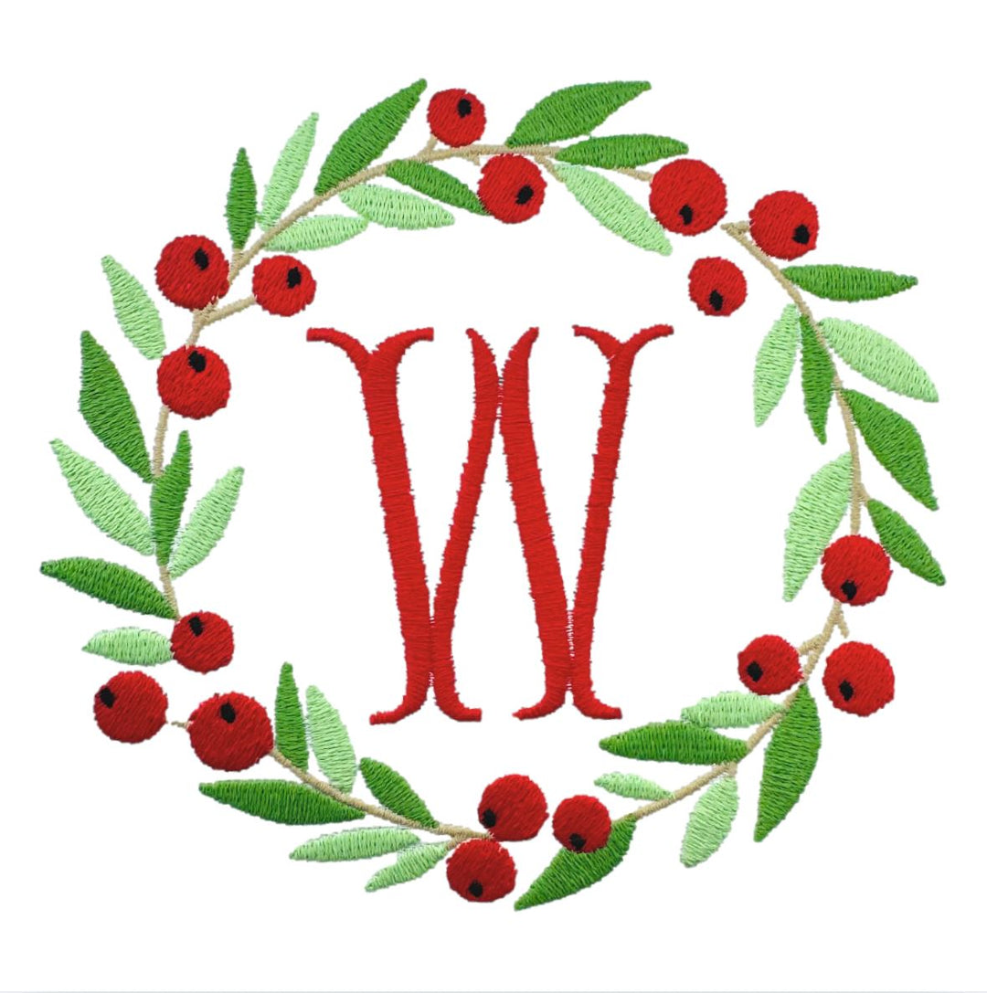 Christmas Embroidery Options Holiday Embroidery The Horseshoe Crab Berry Leaf Wreath