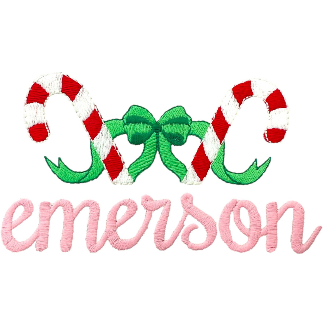 Christmas Embroidery Options Holiday Embroidery The Horseshoe Crab Candy Canes with Bow