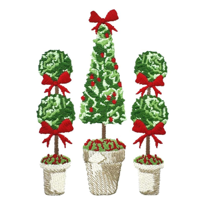 Christmas Embroidery Options Holiday Embroidery The Horseshoe Crab Christmas Topiary Trio