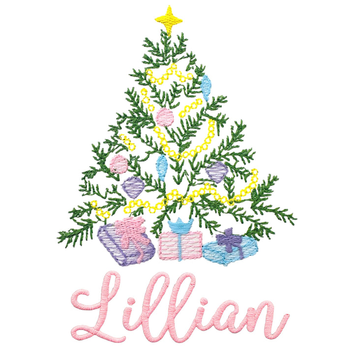 Christmas Embroidery Options Holiday Embroidery The Horseshoe Crab Christmas Tree and Presents