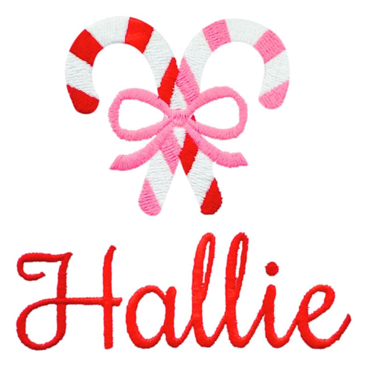 Christmas Embroidery Options Holiday Embroidery The Horseshoe Crab Double Candy Cane Bow