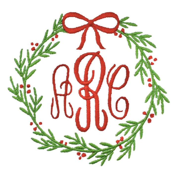 Christmas Embroidery Options Holiday Embroidery The Horseshoe Crab Mistletoe Wreath