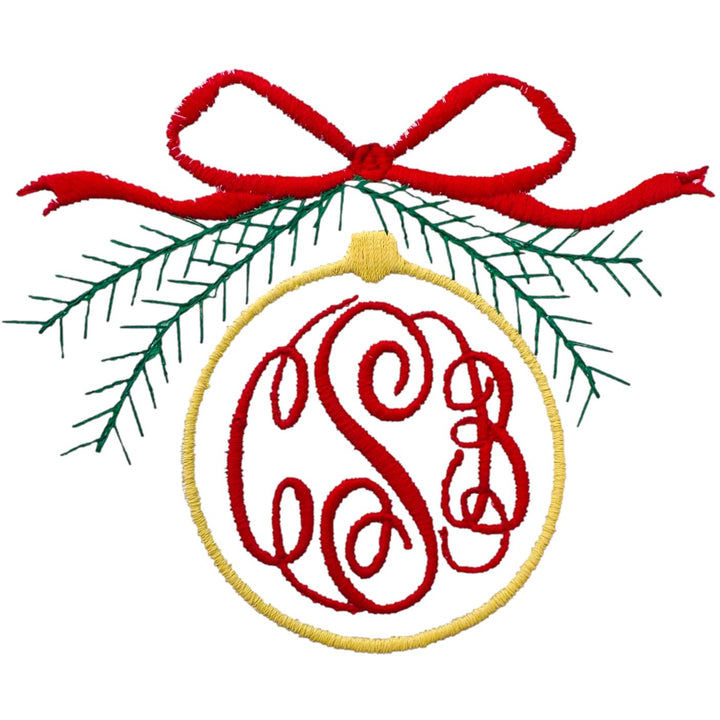 Christmas Embroidery Options Holiday Embroidery The Horseshoe Crab Ornament with Pine and Bow