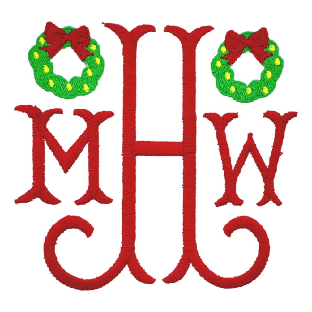 Christmas Embroidery Options Holiday Embroidery The Horseshoe Crab Wreath with Lights