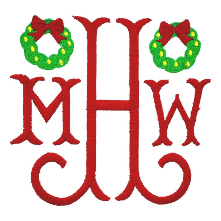 Christmas Embroidery Options Holiday Embroidery The Horseshoe Crab Wreath with Lights