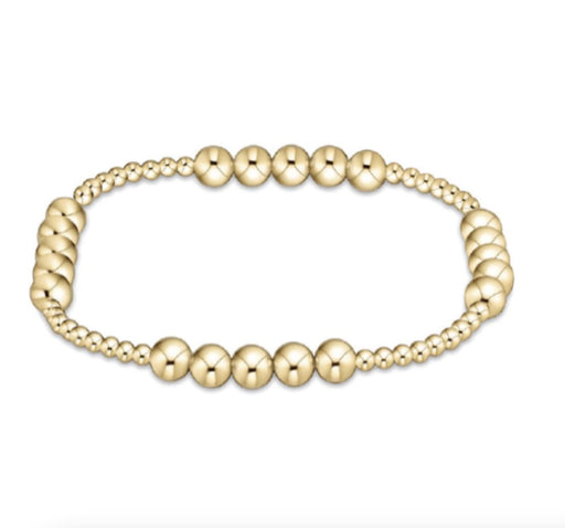 Classic Blissful Pattern Beaded Bracelet - Gold Bracelet ENewton 5mm 