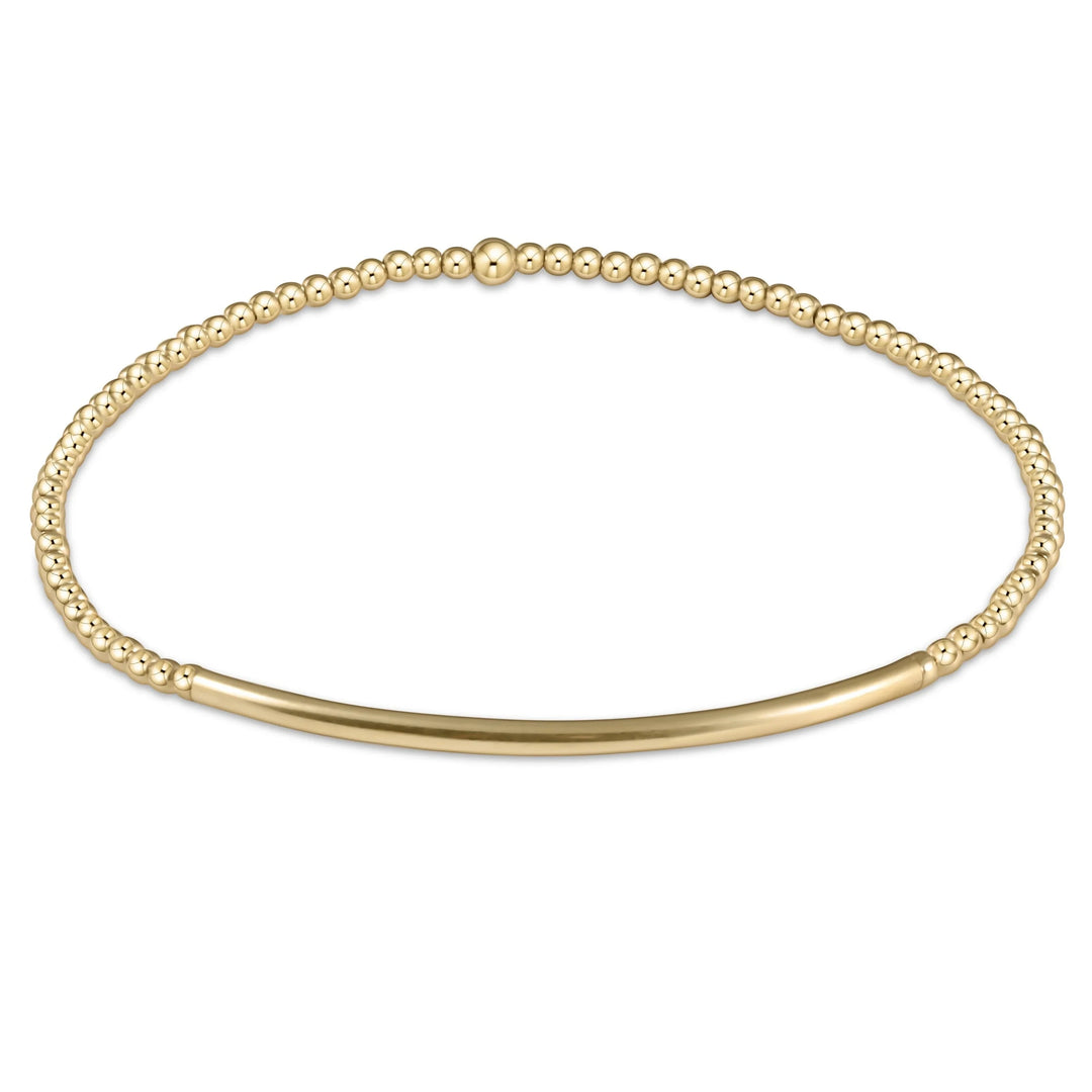 Classic Gold 2mm Bead Bracelet Bliss Bar Womens Bracelet ENewton