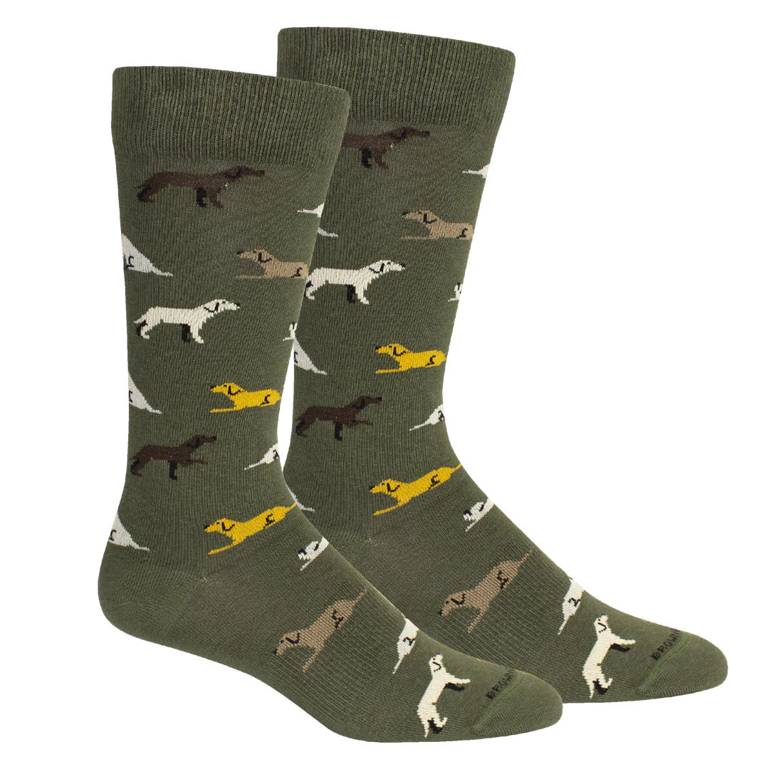 Command Socks - Sage Mens Socks Brown Dog 