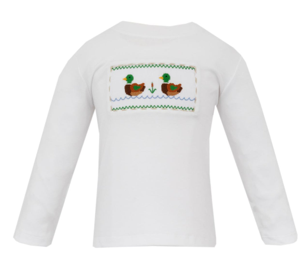 Double Mallard Smocked Shirt Boy Shirt Anavini
