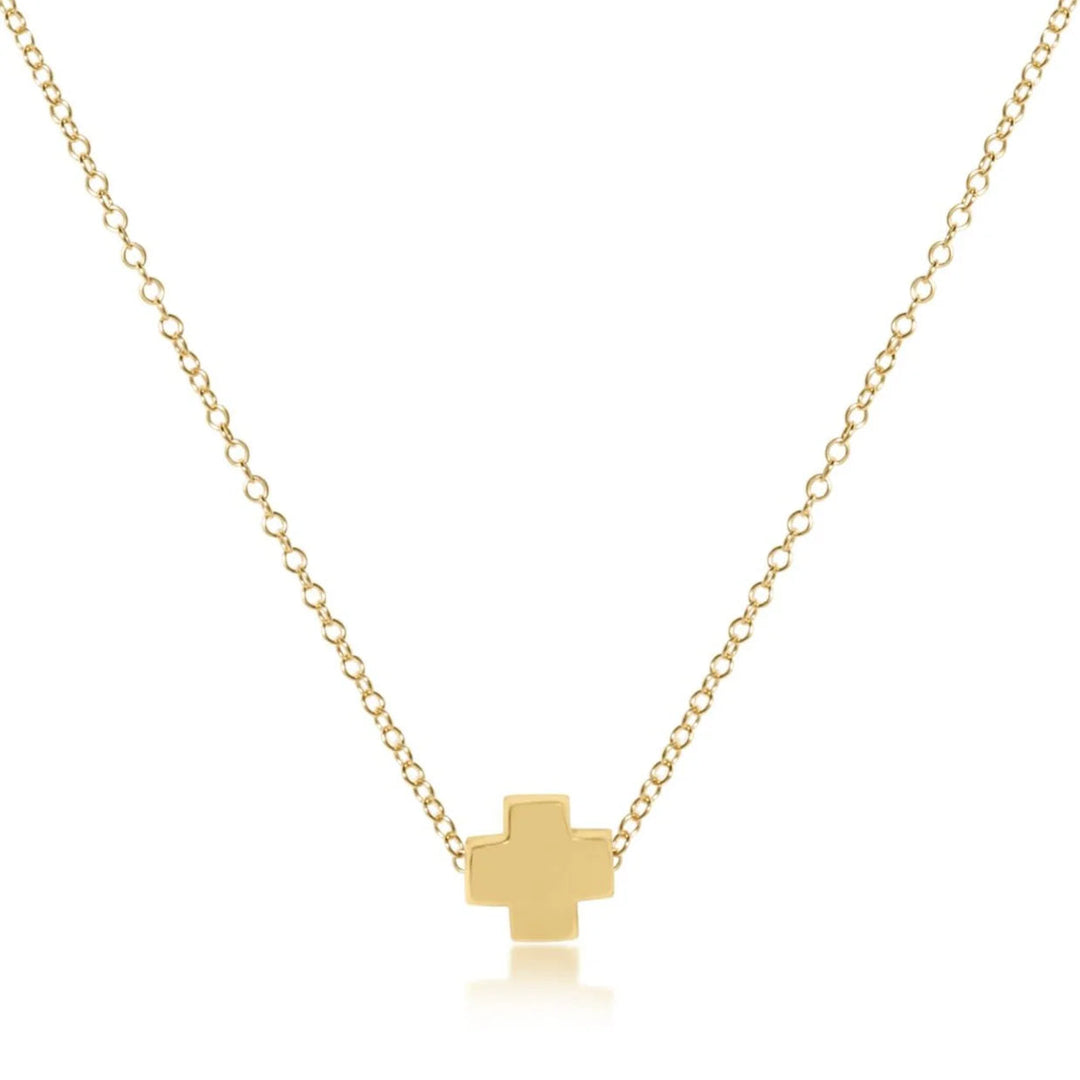 eGirl 14" Necklace Gold - Signature Cross Gold Girl Necklace ENewton