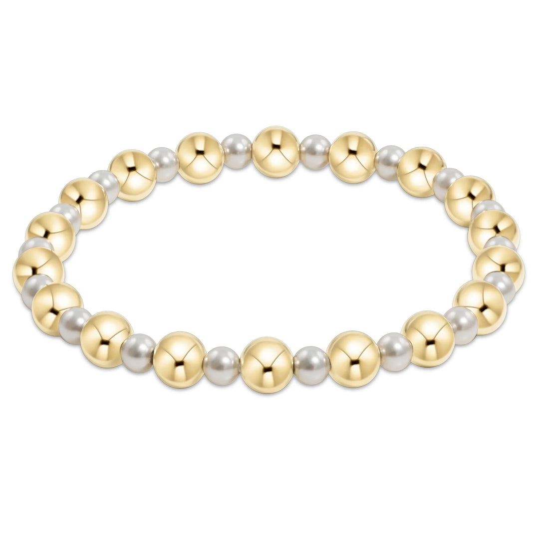 Extends - Pearl Grateful Pattern 4mm Bead Bracelet - 6mm Womens Bracelet ENewton