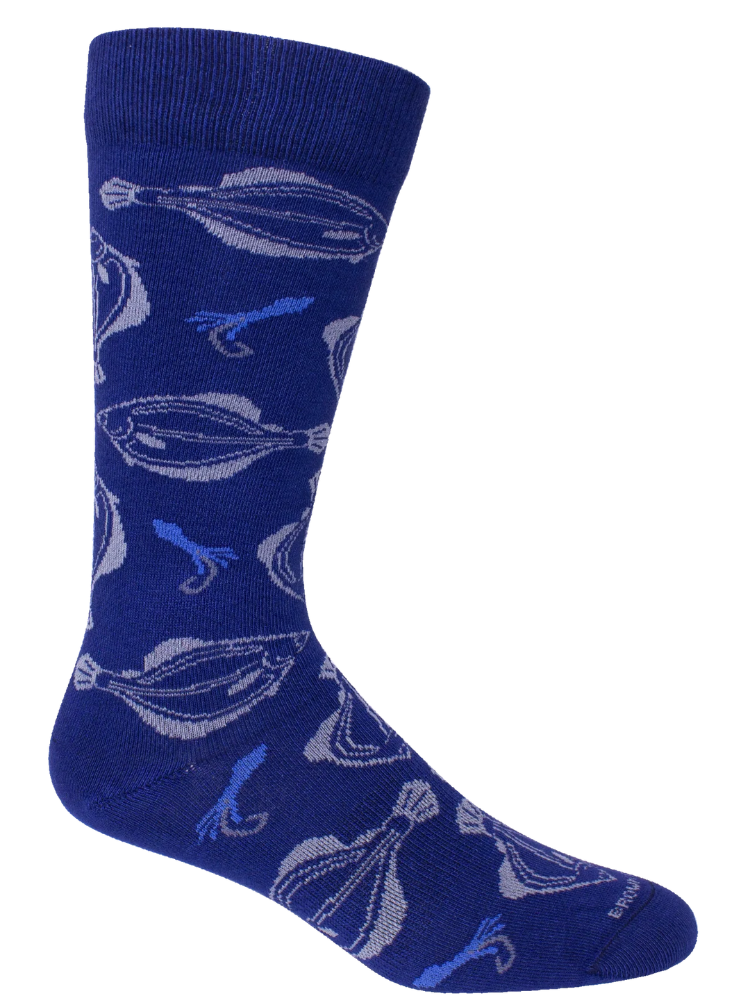 Flounderin' Around Socks - Insignia Blue Mens Socks Brown Dog