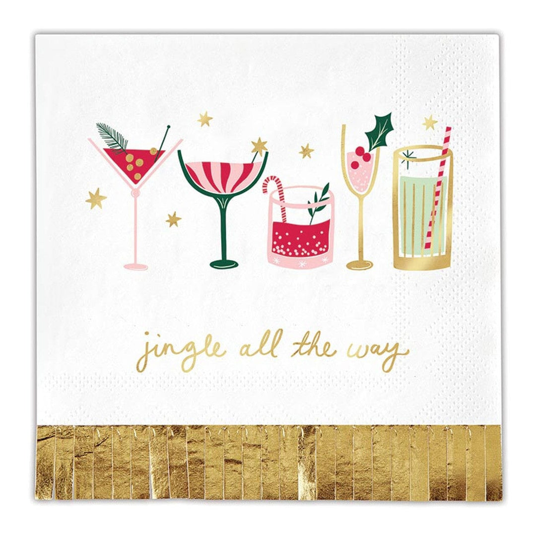 Foil Jingle All The Way Cocktail Napkins Cocktail Napkins Slant