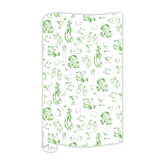 Green Golf Toile Wrapping Paper Wrapping Paper Rosanne Beck