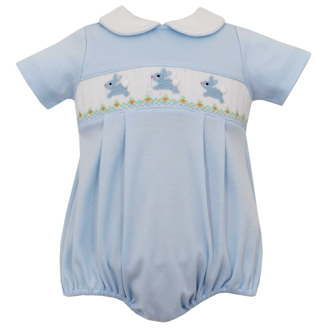 Hop Hop Bunnies Smocked Bubble Boy Bubble Petit Bebe