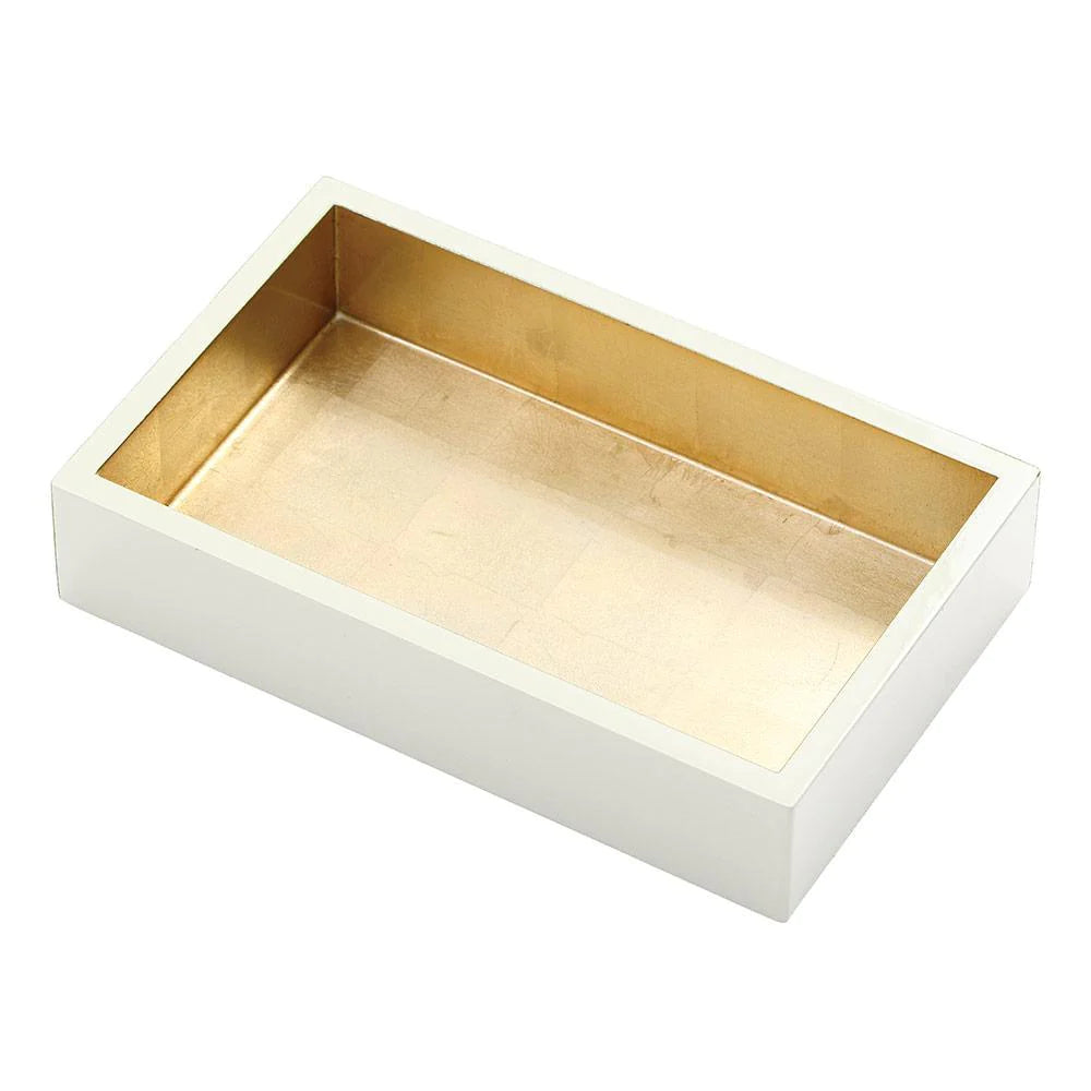 Ivory with Gold Lacquer Guest Towel Holder Napkin Holder Caspari