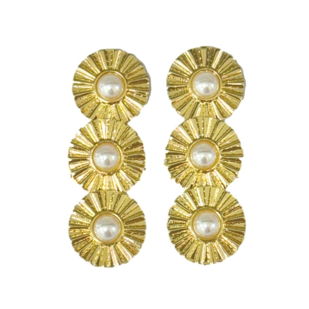 Kai Gold and Pearl Drop Earrings Womens Earrings Mary Square