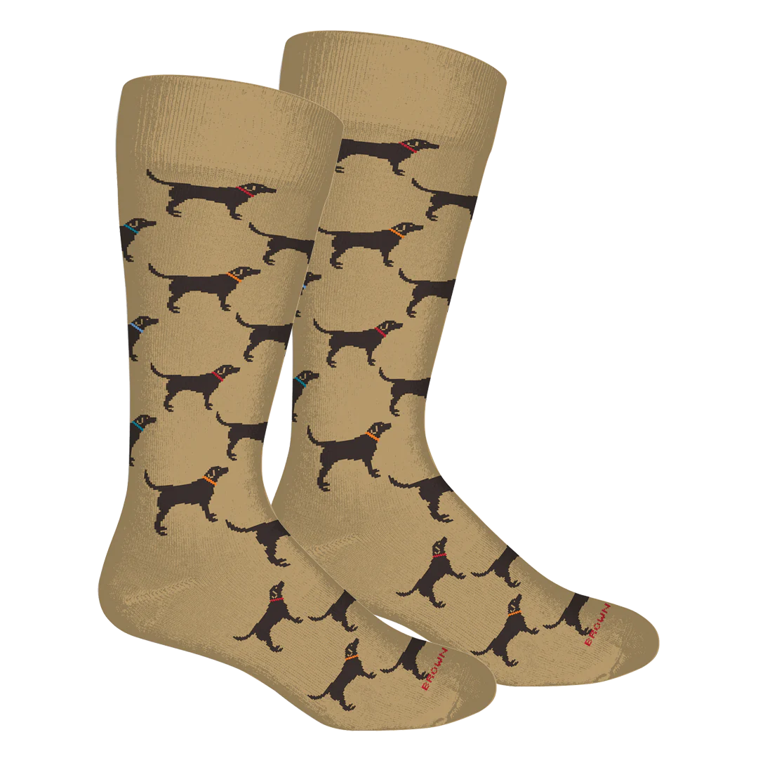 Labs Socks - Khaki Mens Socks Brown Dog