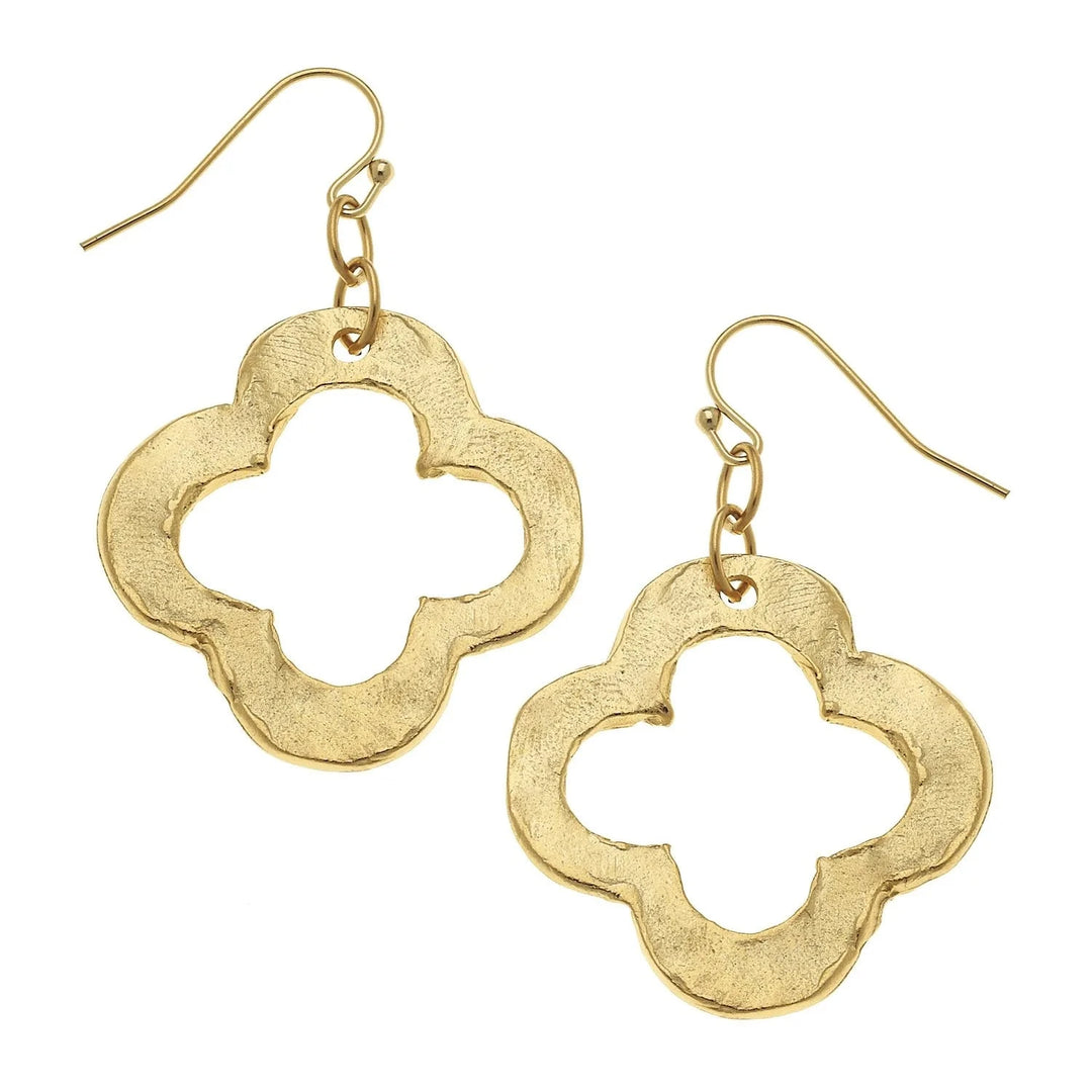 Large Gold Cloverleaf Earrings Womens Earrings Susan Shaw