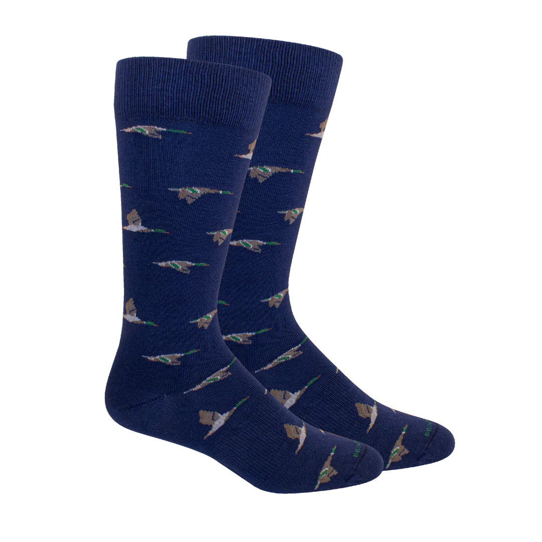 Mallard Socks - Insignia Blue Mens Socks Brown Dog 