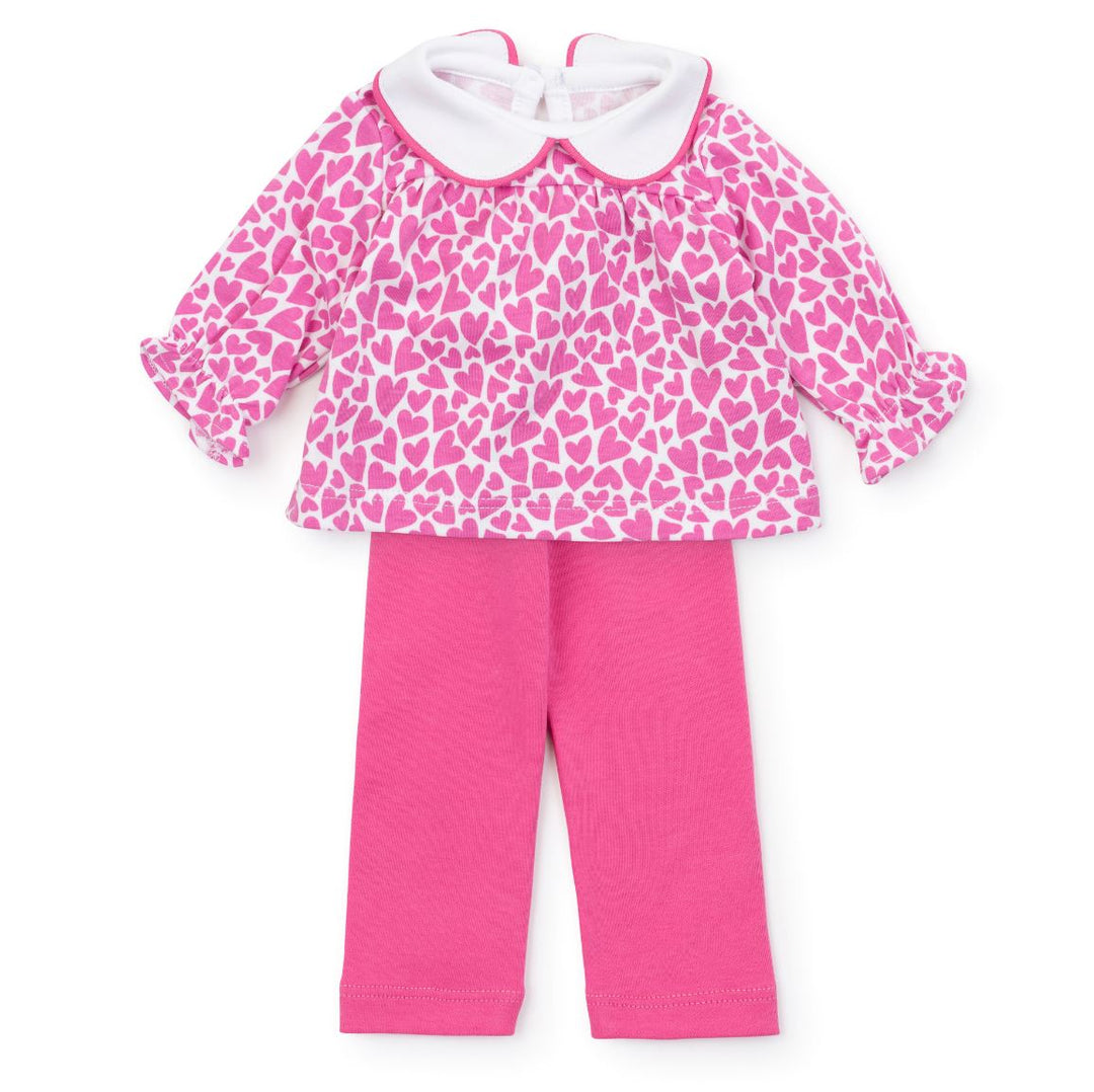 Matching Doll Morgan Legging Set - I Heart You Pink Doll Lila & Hayes