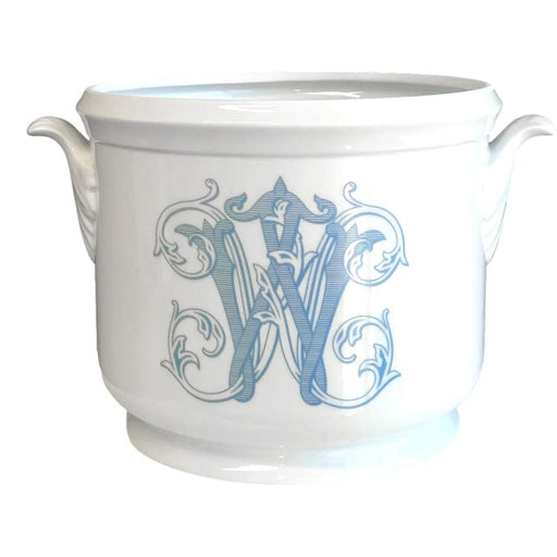 Monogram Pot with Scroll Handles Decor The French Bee 