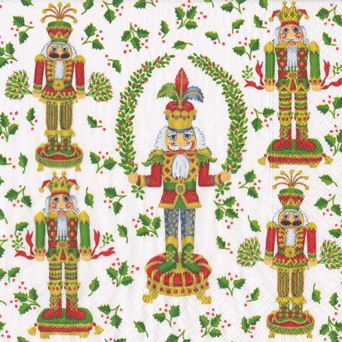 Nutcracker Christmas Cocktail Napkin - 20 Per Package Paper Napkins Caspari