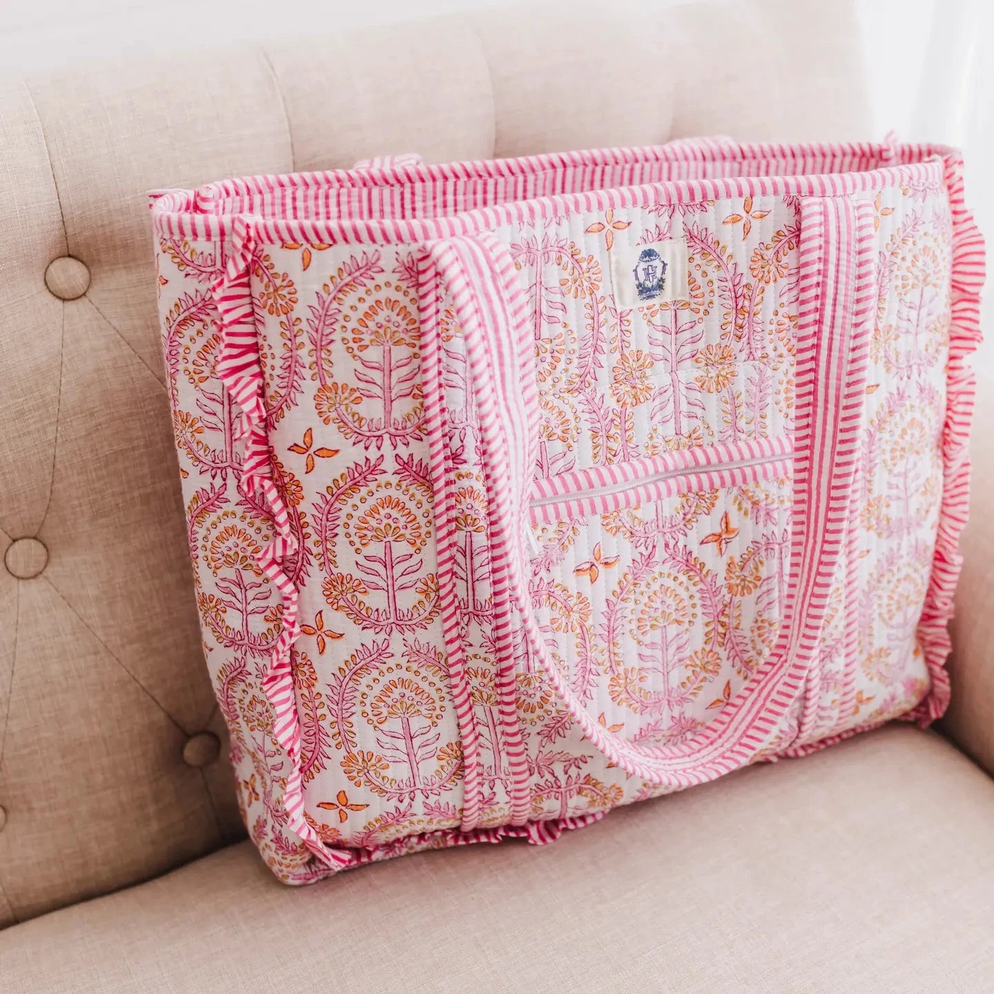 Quilted Tote Bag - Dahlia