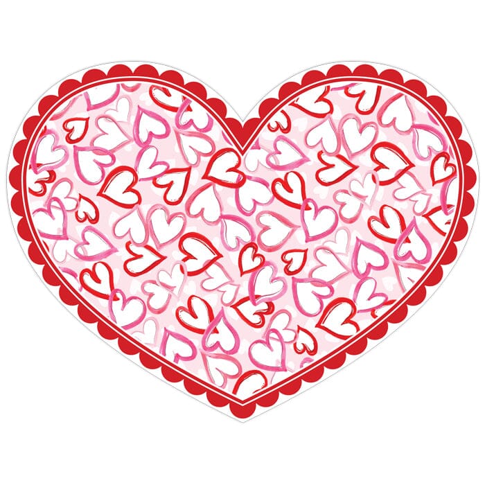 Red & Pink Valentine Hearts Posh Die-Cut Placemat Placemats Rosanne Beck