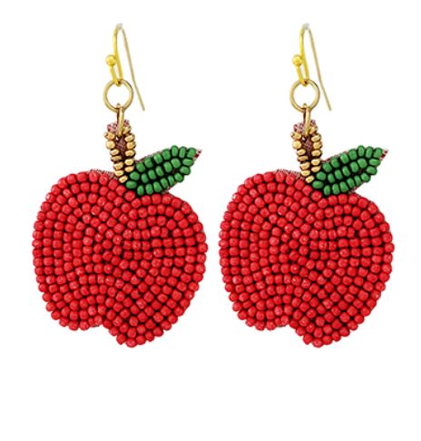 Seed Bead Apple Earrings Womens Earrings Golden Stella