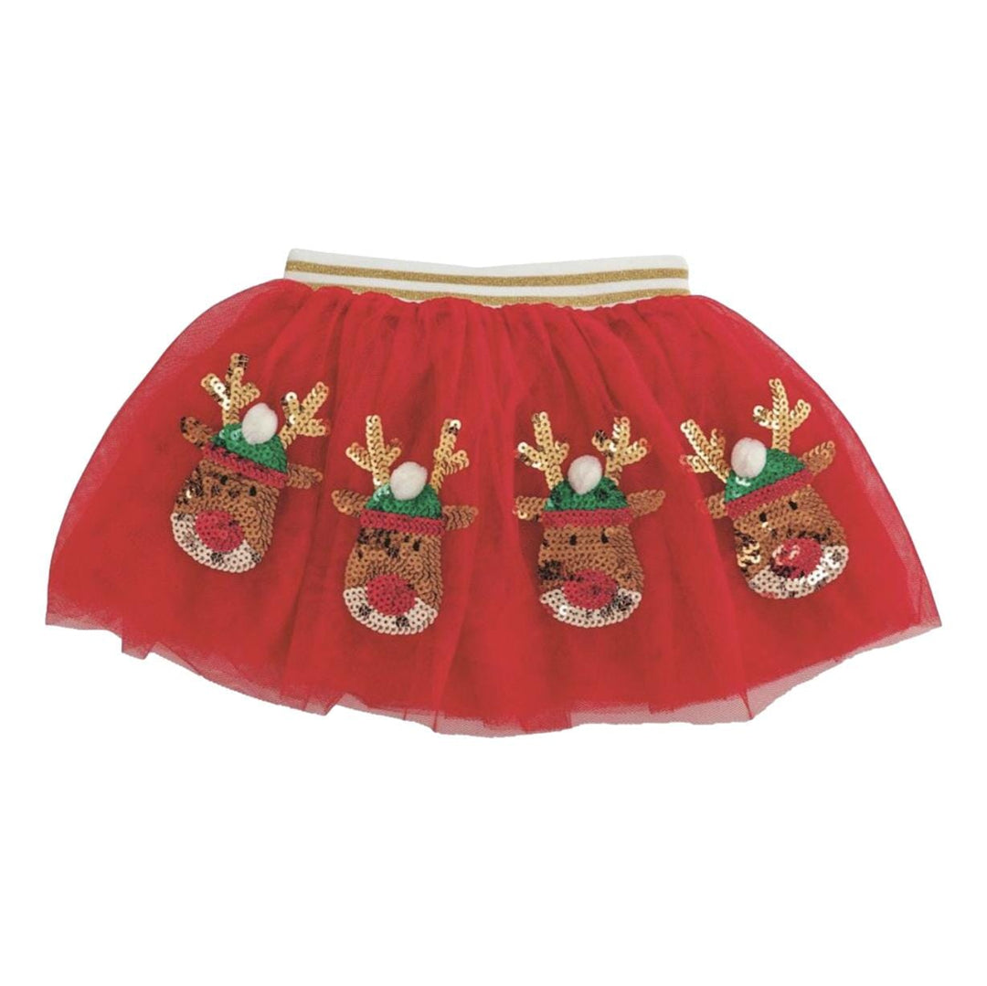 Sequin Reindeer Tutu Girl Skirt MudPie Red Small