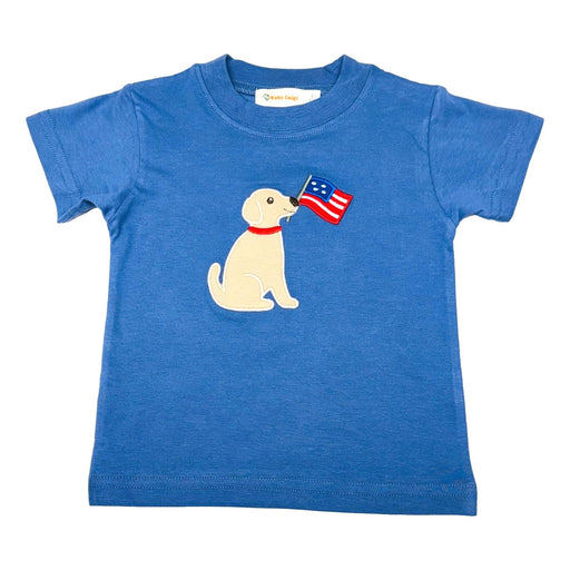 Short Sleeve T-Shirt - Pup with Flag Boy Shirt Luigi 