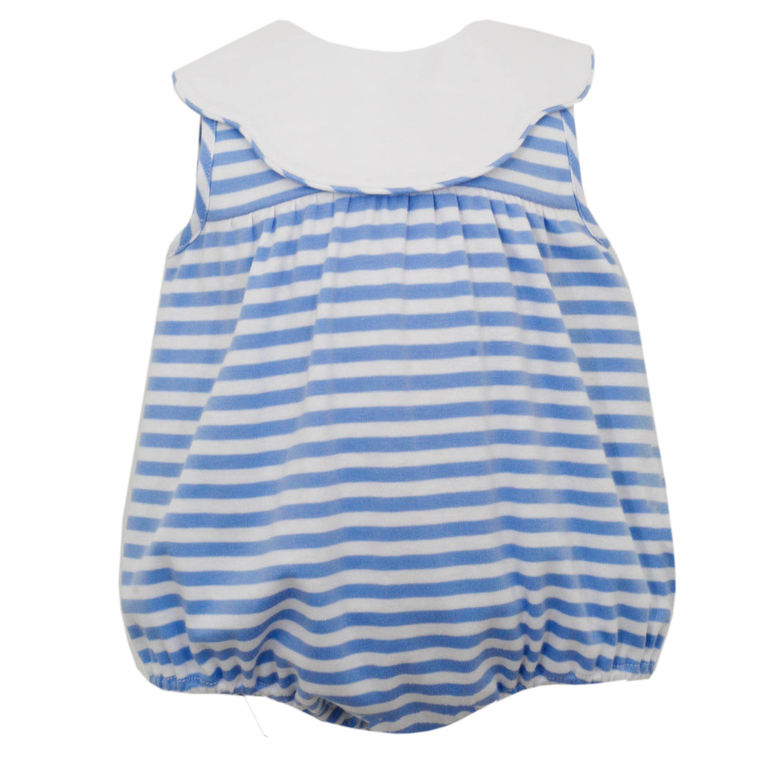 Striped Blue Knit Bubble Girl Bubble Claire and Charlie