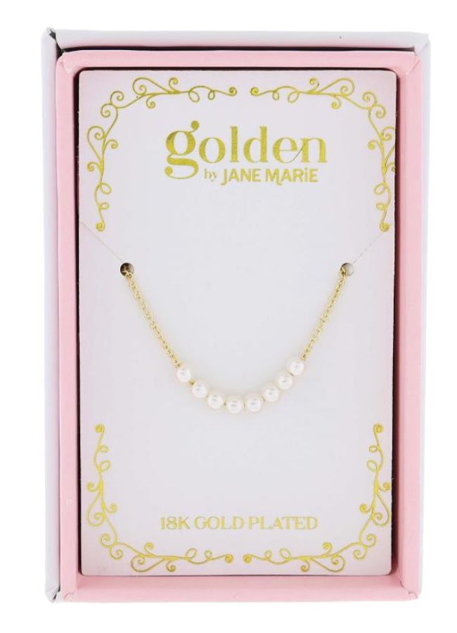Sweetheart Kids 18K Gold Plated Pearl Beaded Necklace Girl Necklace Jane Marie