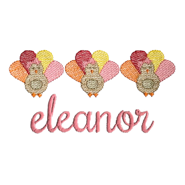 Thanksgiving Embroidery Options Holiday Embroidery The Horseshoe Crab Turkeys Triple with Bows